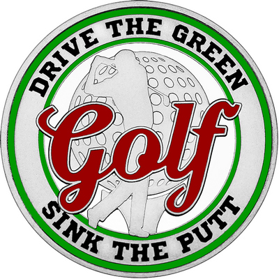 Maroon "Golf" with Green Outer Circular Borders